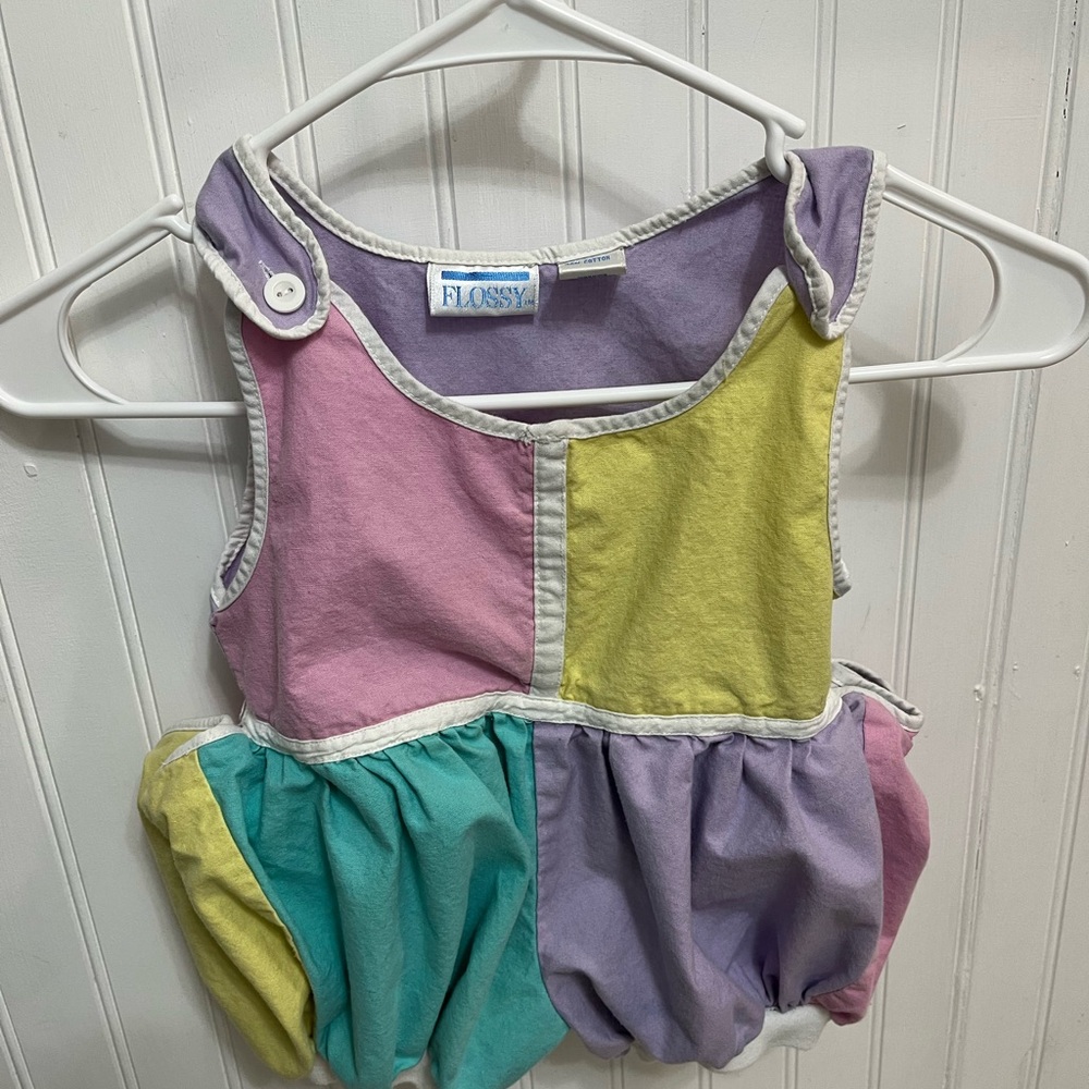 Vintage Colorful Easter Patchwork Baby romper